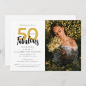 50と素晴らしい50thフォトバースデーパーティー 招待状 (正面/裏面)