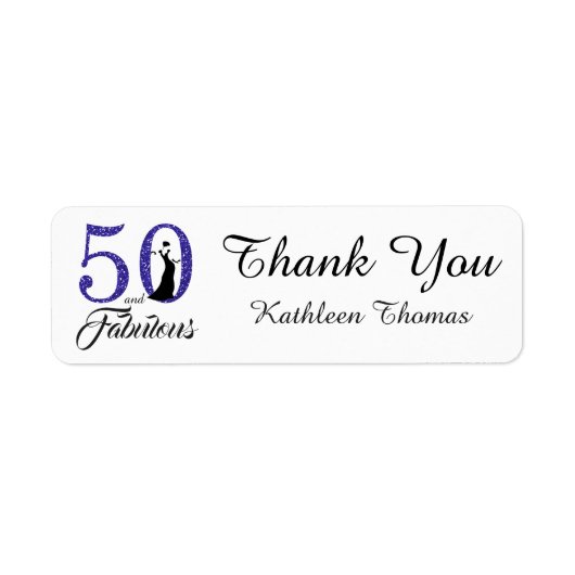 50と素晴らしい50th誕生日カスタムありがとう ラベル (正面)