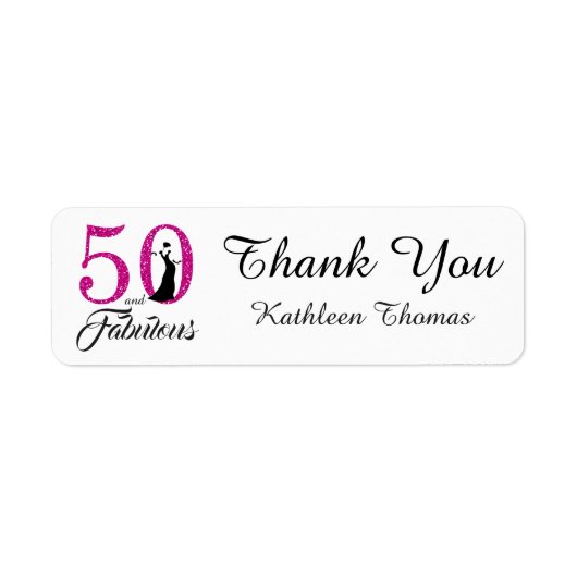 50と素晴らしい50th誕生日カスタムありがとう ラベル (正面)