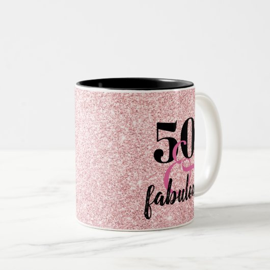 50と素晴らしい50th誕生日ギフトマグ ツートーンマグカップ (正面右)