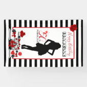 50と素晴らしい50th誕生日ストライプパーティーバナー 横断幕 (横)