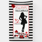 50と素晴らしい50th誕生日ストライプパーティーバナー 横断幕 (縦)