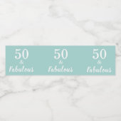 50と素晴らしい50th誕生日タイポグラフィウォーターボット ペットボトルラベル (シングルラベル)