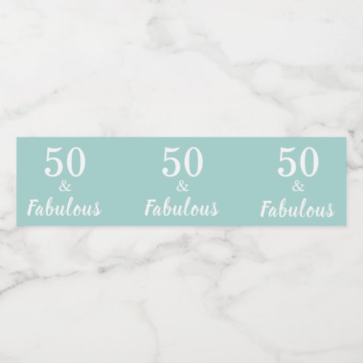 50と素晴らしい50th誕生日タイポグラフィウォーターボット ペットボトルラベル (シングルラベル)