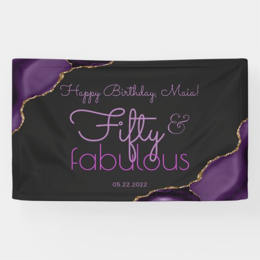 50と素晴らしい50th誕生日バナー 横断幕 (横)