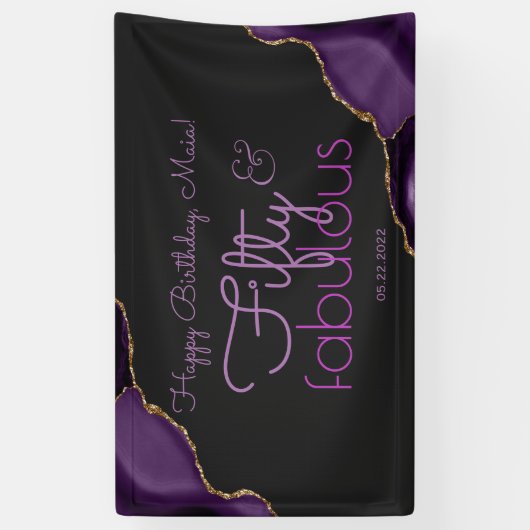 50と素晴らしい50th誕生日バナー 横断幕 (縦)