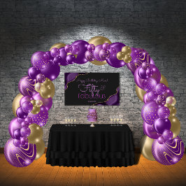 50と素晴らしい50th誕生日バナー 横断幕