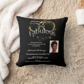 50と素晴らしい50th誕生日パーティブラックと金ゴールド クッション (ブランケット)