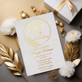 50と素晴らしい50th誕生日パーティーがスタンプ 箔招待状