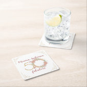 50と素晴らしい50th誕生日パーティーグリッター名 スクエアペーパーコースター (インサイチュ)