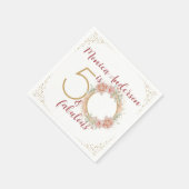 50と素晴らしい50th誕生日パーティーグリッター名 スタンダードカクテルナプキン (角)