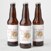 50と素晴らしい50th誕生日パーティーグリッター名 ビールラベル (ボトル)