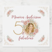 50と素晴らしい50th誕生日パーティーグリッター名 ビールラベル (シングルラベル)