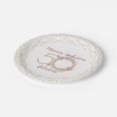50と素晴らしい50th誕生日パーティーグリッター名 ペーパープレート (アングル)