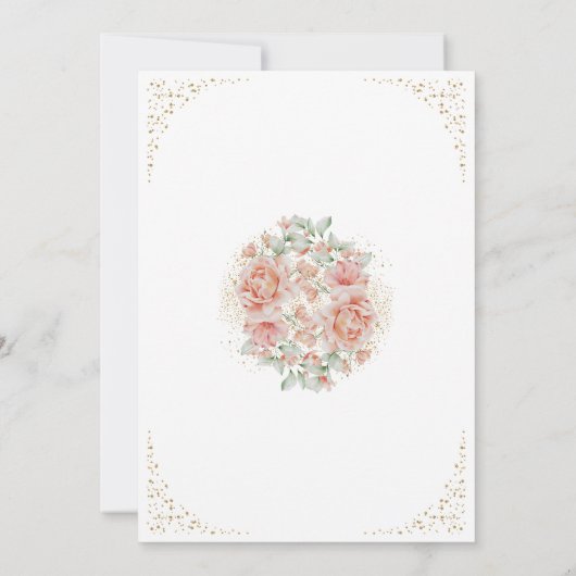 50と素晴らしい50th誕生日パーティーグリッター名 招待状 (裏面)