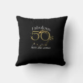 50と素晴らしい50th誕生日ブラック金ゴールドグリッター クッション (裏面)