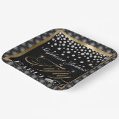 50と素晴らしい50th誕生日ブラック金ゴールドシック ペーパープレート (傾斜あり)