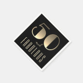 50と素晴らしい50th誕生日ブラック スタンダードカクテルナプキン (角)