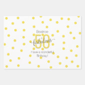 50と素晴らしい50th誕生日金ゴールドグレーラッピング ラッピングペーパーシート (正面2)