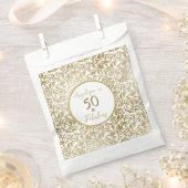 50と素晴らしい50th誕生日金ゴールド装飾旋回 フェイバーバッグ (クリップ留めされた状態)