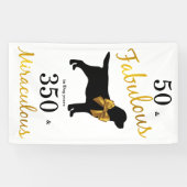 50と素晴らしい – おもしろい犬-金ゴールドブラックラブラドール 横断幕 (横)