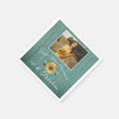 50と素晴らしい |ひまわりグリーン誕生日 スタンダードカクテルナプキン (角)