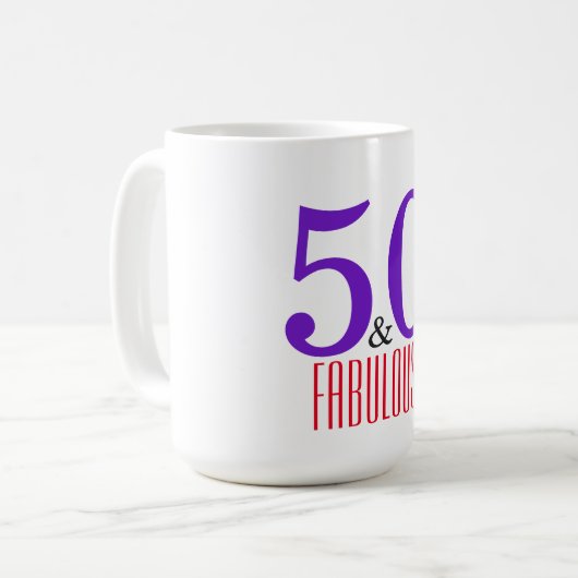 50と素晴らしい | エレガント誕生日 コーヒーマグカップ (正面左)