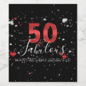 50と素晴らしい |カジノベガス誕生日 ワインラベル (シングルラベル)