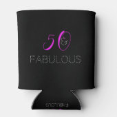 50と素晴らしい |シックなホットピンク誕生日 缶クーラー (裏面)