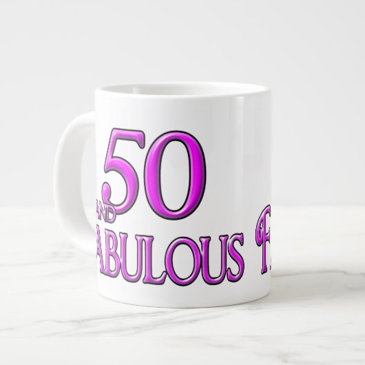 50と素晴らしい ジャンボコーヒーマグカップ (正面左)