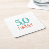 50と素晴らしい スクエアペーパーコースター (アングル)