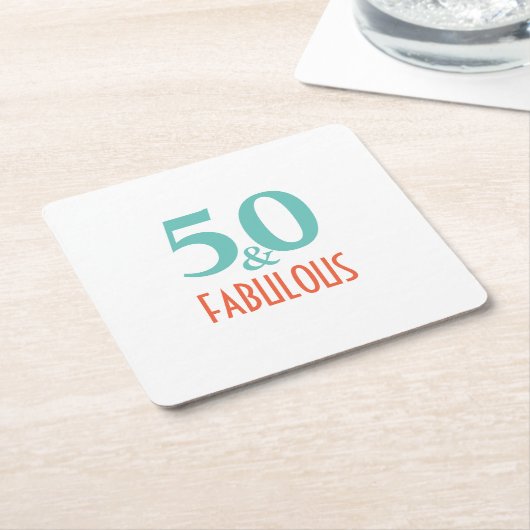 50と素晴らしい スクエアペーパーコースター (アングル)