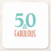 50と素晴らしい スクエアペーパーコースター (正面)