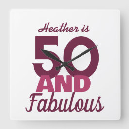 50と素晴らしい スクエア壁時計