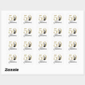 50と素晴らしい |タイポグラフィ50誕生日 スクエアシール (シート)