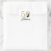 50と素晴らしい |タイポグラフィ50誕生日 スクエアシール (バッグ)