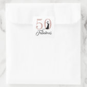 50と素晴らしい |タイポグラフィ50誕生日 スクエアシール (バッグ)