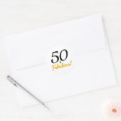 50と素晴らしい |タイポグラフィ50誕生日 ラウンドシール (封筒)
