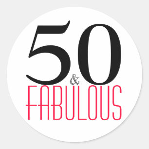 50と素晴らしい  タイポグラフィ50誕生日 ラウンドシール