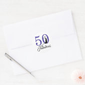 50と素晴らしい |タイポグラフィ50誕生日 ラウンドシール (封筒)