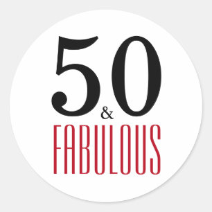 50と素晴らしい タイポグラフィ50誕生日 ラウンドシール