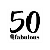 50と素晴らしい |タイポグラフィ50誕生日 ラバースタンプ (インプリント)
