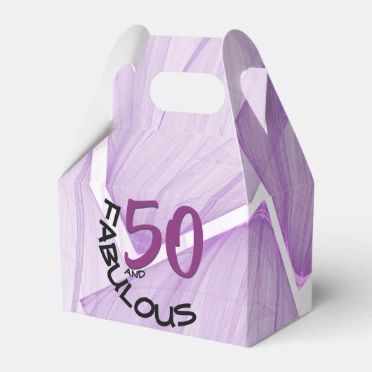 50と素晴らしい |パープル&ブラック誕生日テーマ フェイバーボックス (正面サイド)