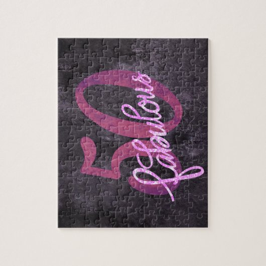 50と素晴らしい |ピンクと紫の宝石トーンパーティー ジグソーパズル (縦)