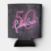 50と素晴らしい |ピンクと紫の宝石トーンパーティー 缶クーラー (正面)