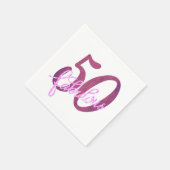 50と素晴らしい |プラムパープルとピンクグランジ色 スタンダードカクテルナプキン (角)