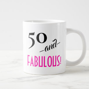 50と素晴らしい!レトロタイポグラフィ50誕生日 ジャンボコーヒーマグカップ