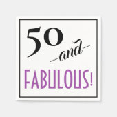 50と素晴らしい！レトロハッピー50th誕生日パーティー スタンダードカクテルナプキン (正面)