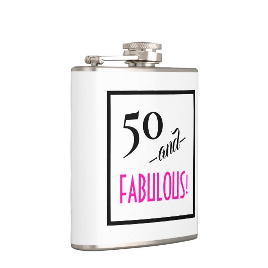 50と素晴らしい！レトロ50th誕生日旅行 フラスク (右)