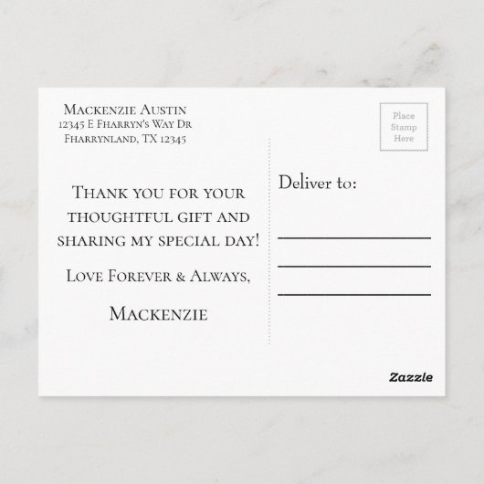 50と素晴らしい |上品な金ゴールド白黒 ポストカード (裏面)